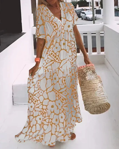 Women's Floral Print Bohemian Maxi Dress