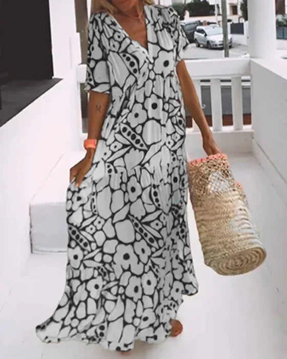 Women's Floral Print Bohemian Maxi Dress