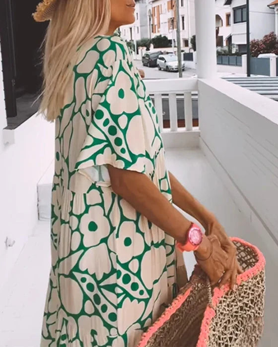 Women's Floral Print Bohemian Maxi Dress