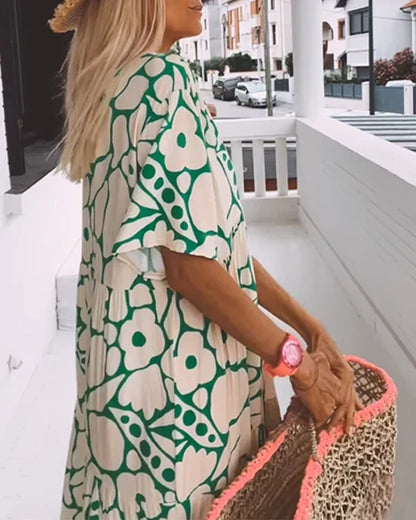 Women's Floral Print Bohemian Maxi Dress