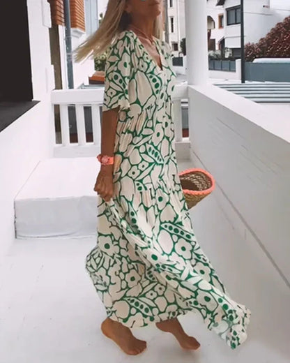 Women's Floral Print Bohemian Maxi Dress