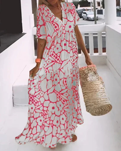 Women's Floral Print Bohemian Maxi Dress