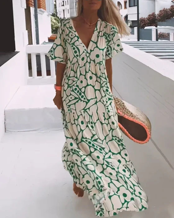 Women's Floral Print Bohemian Maxi Dress