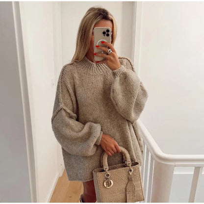 Women's Fluffy Oversized Knit Sweater