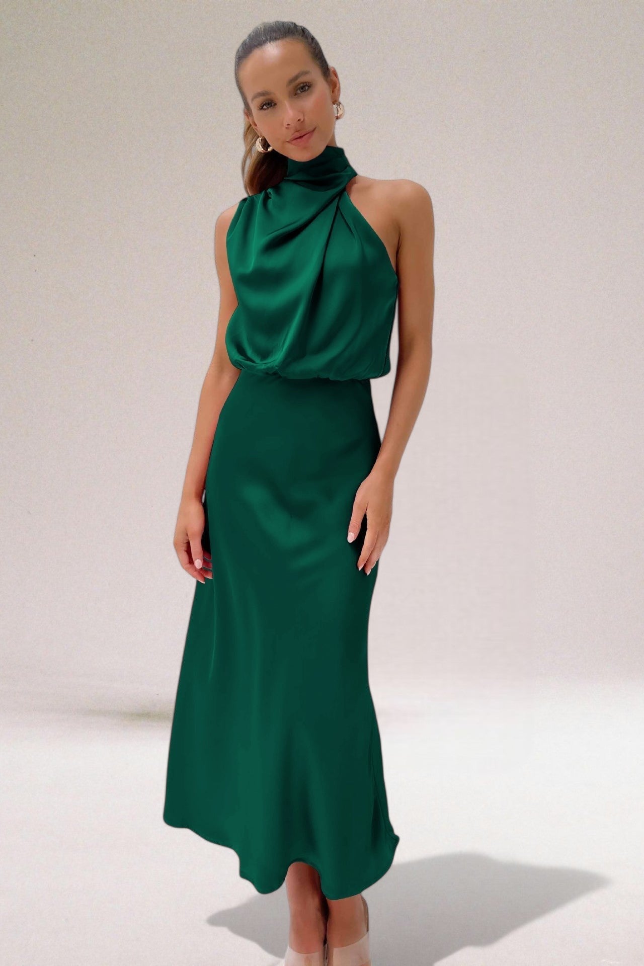 Women's Glamorous Halter Neck Evening Maxi Dress