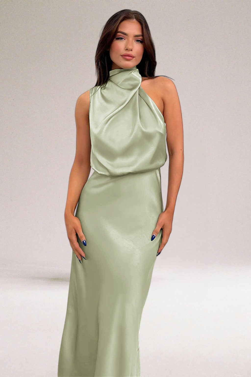 Women's Glamorous Halter Neck Evening Maxi Dress