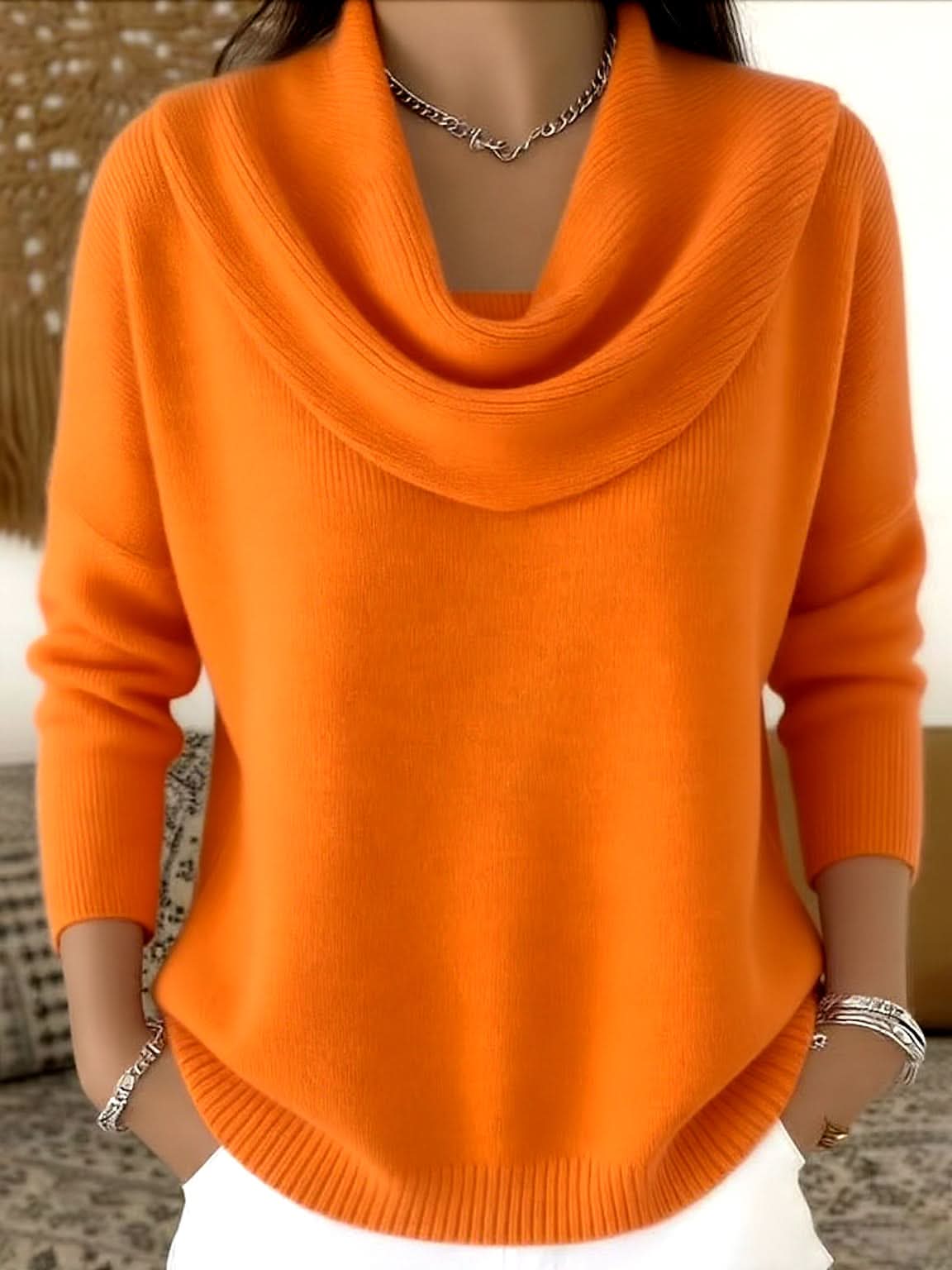 Women's Graceful Collar Knit Sweater