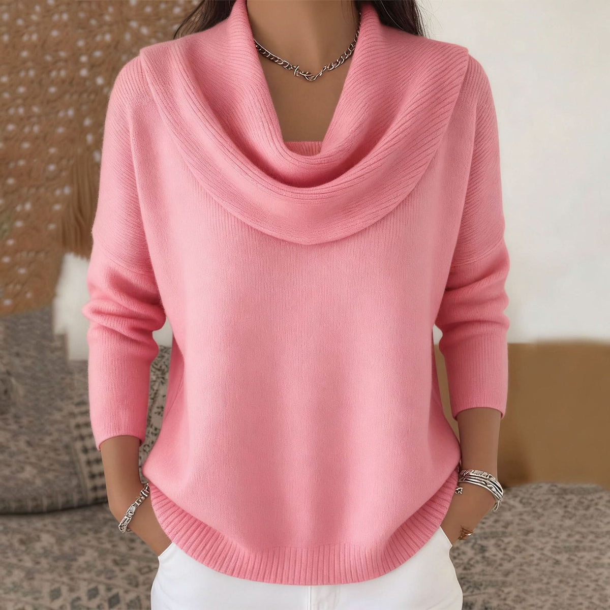 Women's Graceful Collar Knit Sweater