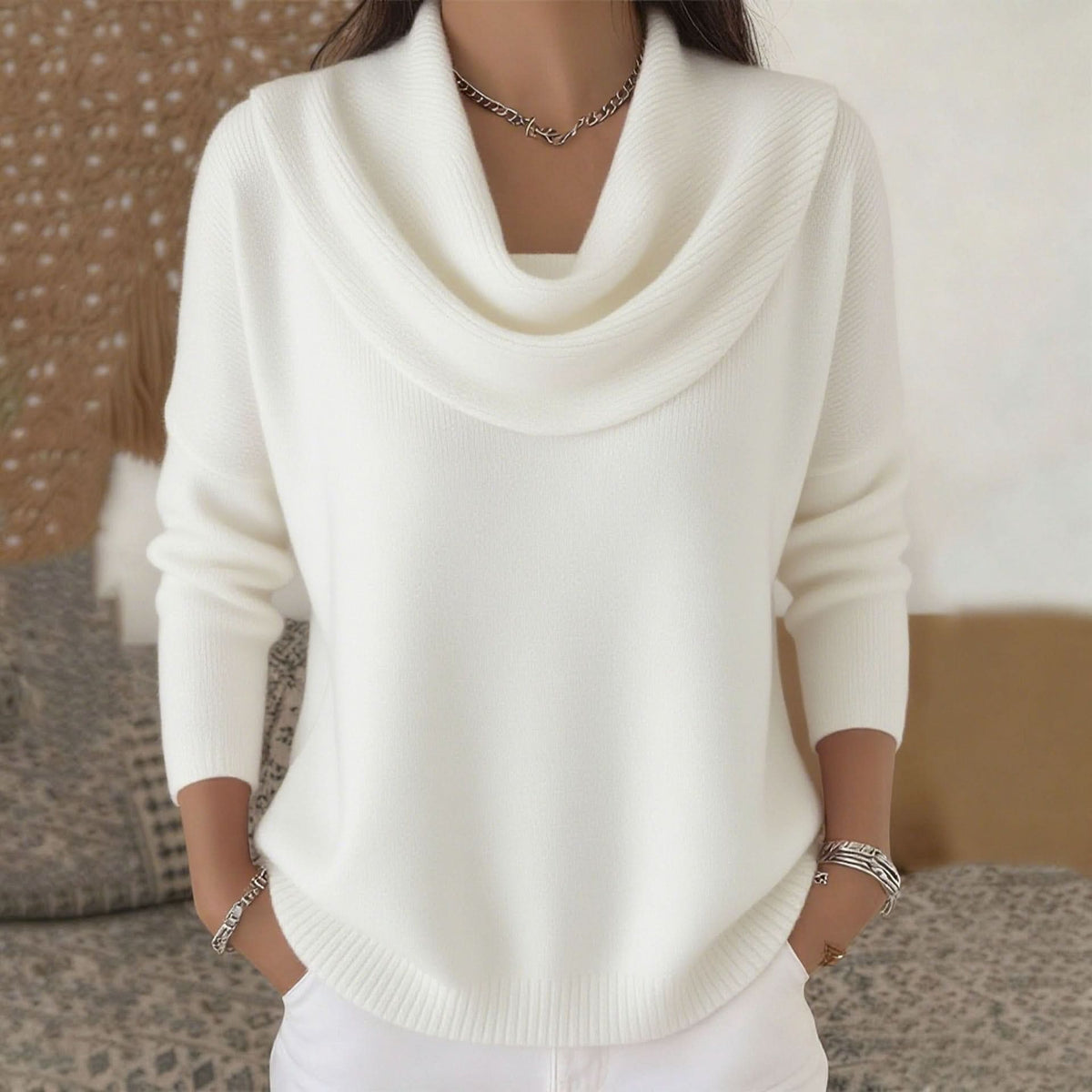 Women's Graceful Collar Knit Sweater