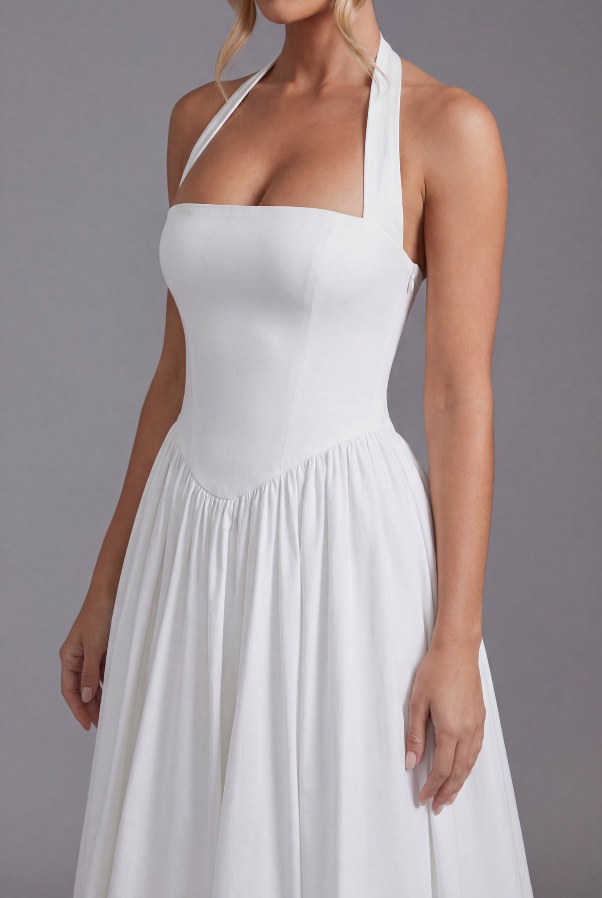 Women's Halter Neck A Line Midi Dress