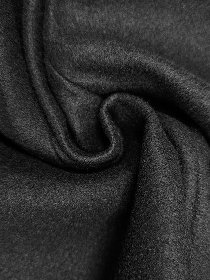 Women's High Neck Cape Coat in Black with Flared Sleeves