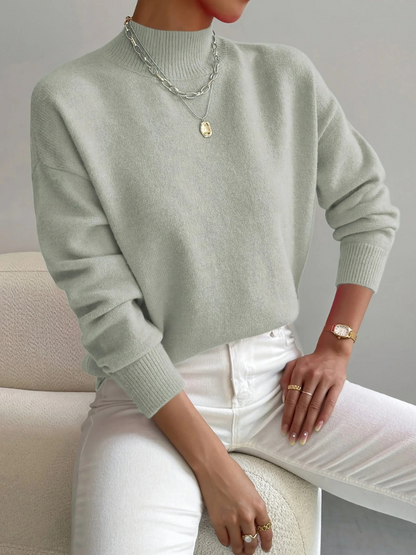 Women's High Neck Ribbed Knit Sweater