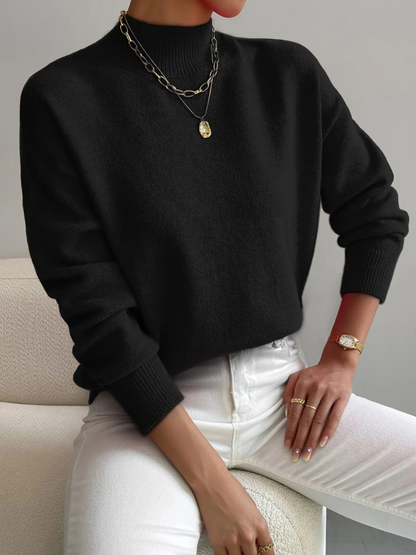 Women's High Neck Ribbed Knit Sweater
