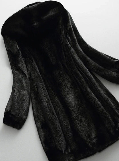 Women's Hooded Faux Fur Long Winter Coat