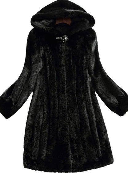 Women's Hooded Faux Fur Long Winter Coat
