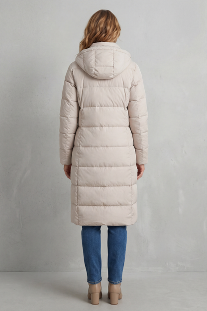 Women's Hooded Longline Quilted Puffer Coat