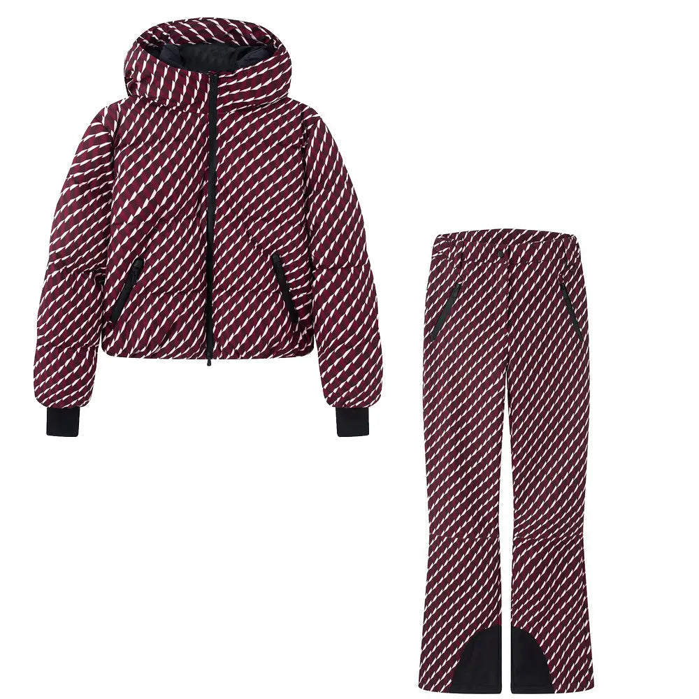 Women's Hooded Quilted 2-Piece Ski Set