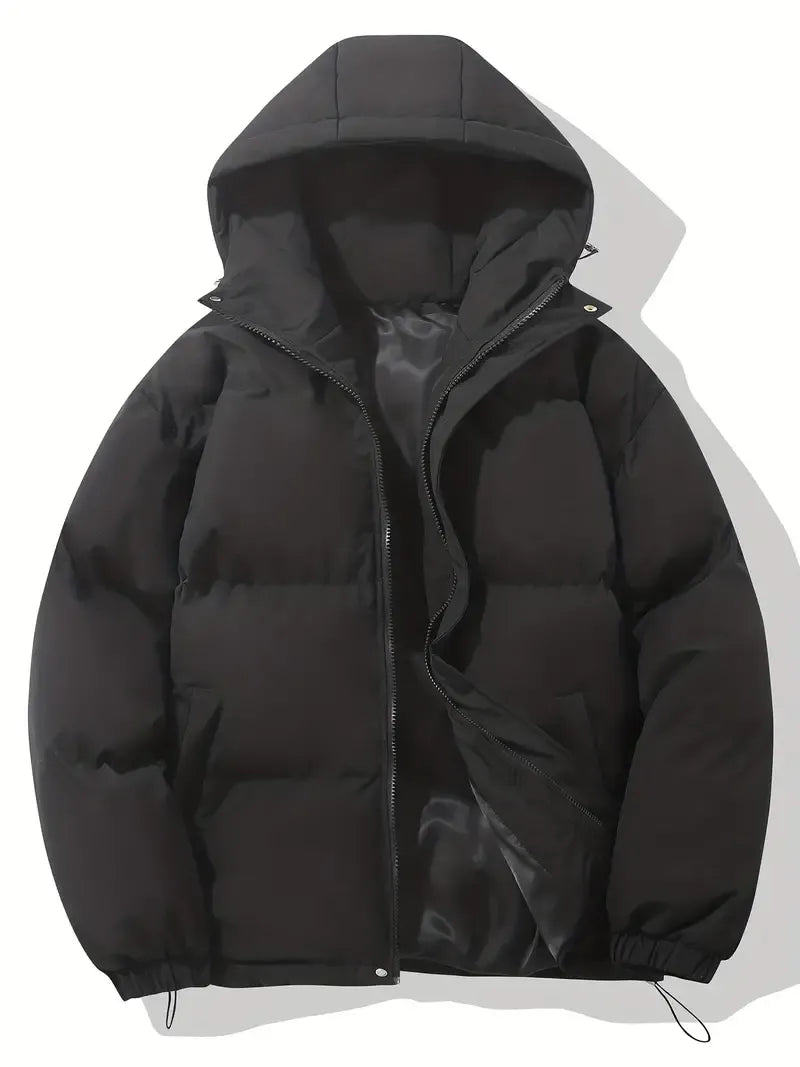 Women's Hooded Quilted Puffer Jacket With Zip Closure