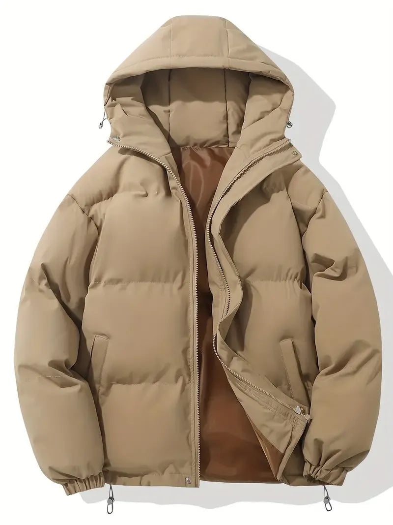 Women's Hooded Quilted Puffer Jacket With Zip Closure