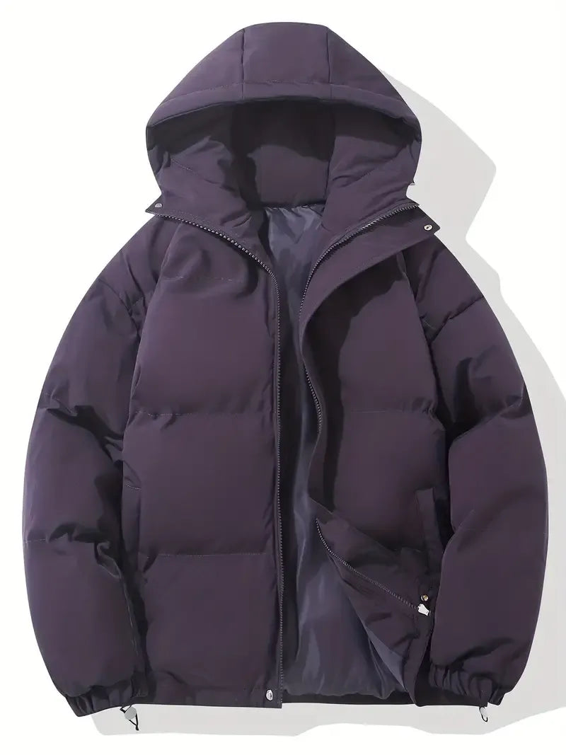 Women's Hooded Quilted Puffer Jacket With Zip Closure