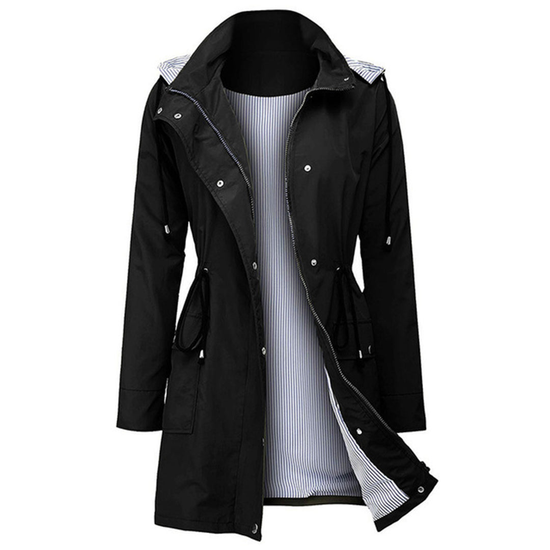 Women's Hooded Utility Parka with Drawstring Waist & Pockets