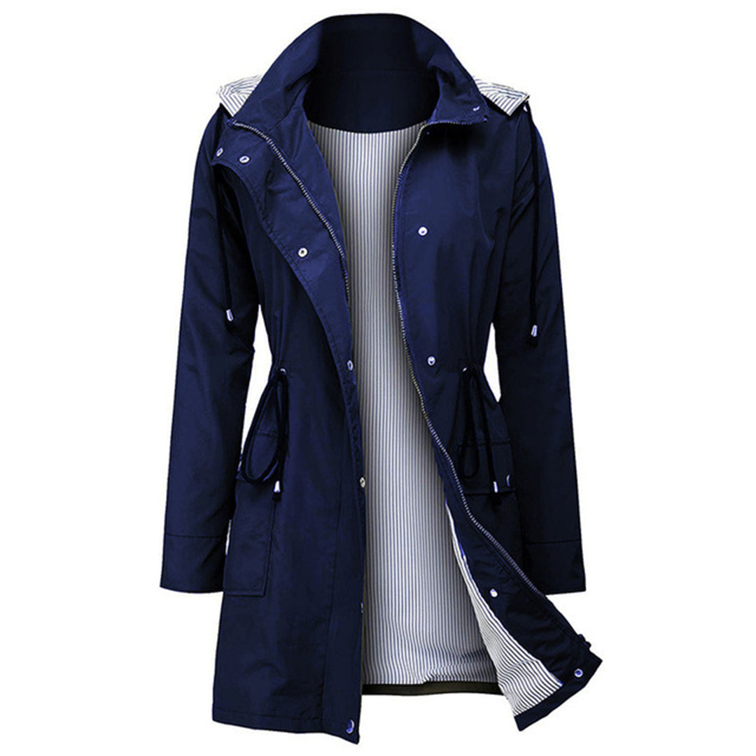 Women's Hooded Utility Parka with Drawstring Waist & Pockets