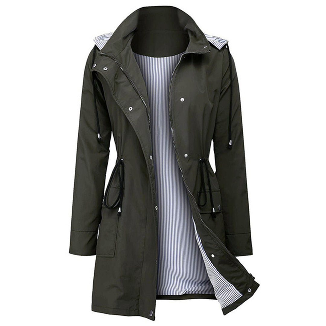 Women's Hooded Utility Parka with Drawstring Waist & Pockets