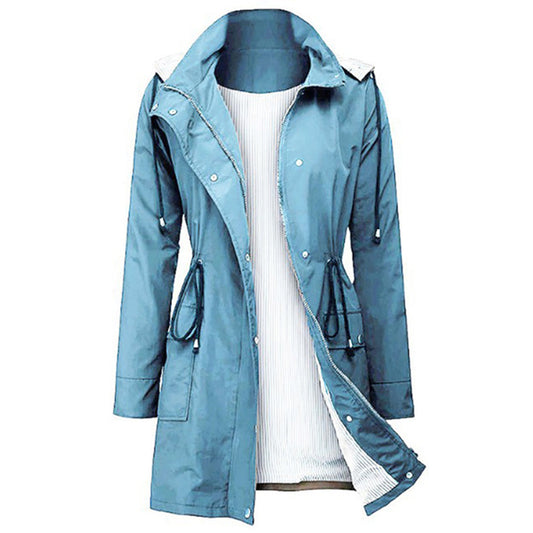 Women's Hooded Utility Parka with Drawstring Waist & Pockets