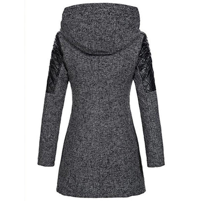 Women's Hooded Winter Coat with Asymmetric Zip