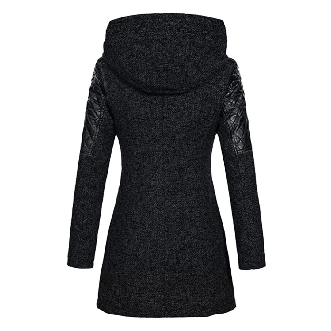 Women's Hooded Winter Coat with Asymmetric Zip