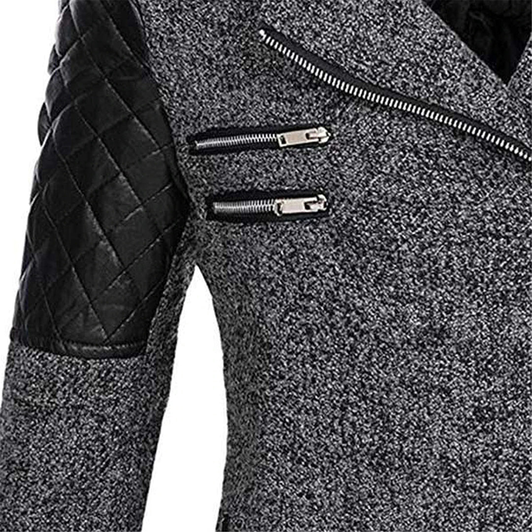 Women's Hooded Winter Coat with Asymmetric Zip