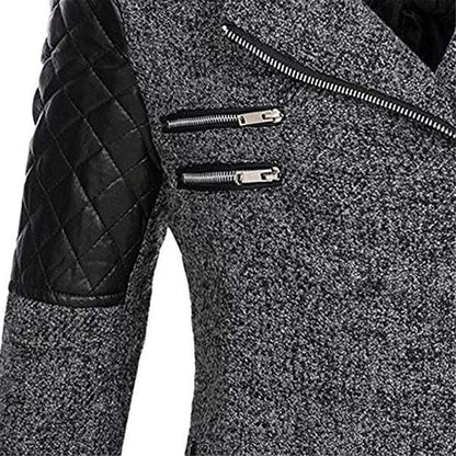Women's Hooded Winter Coat with Asymmetric Zip