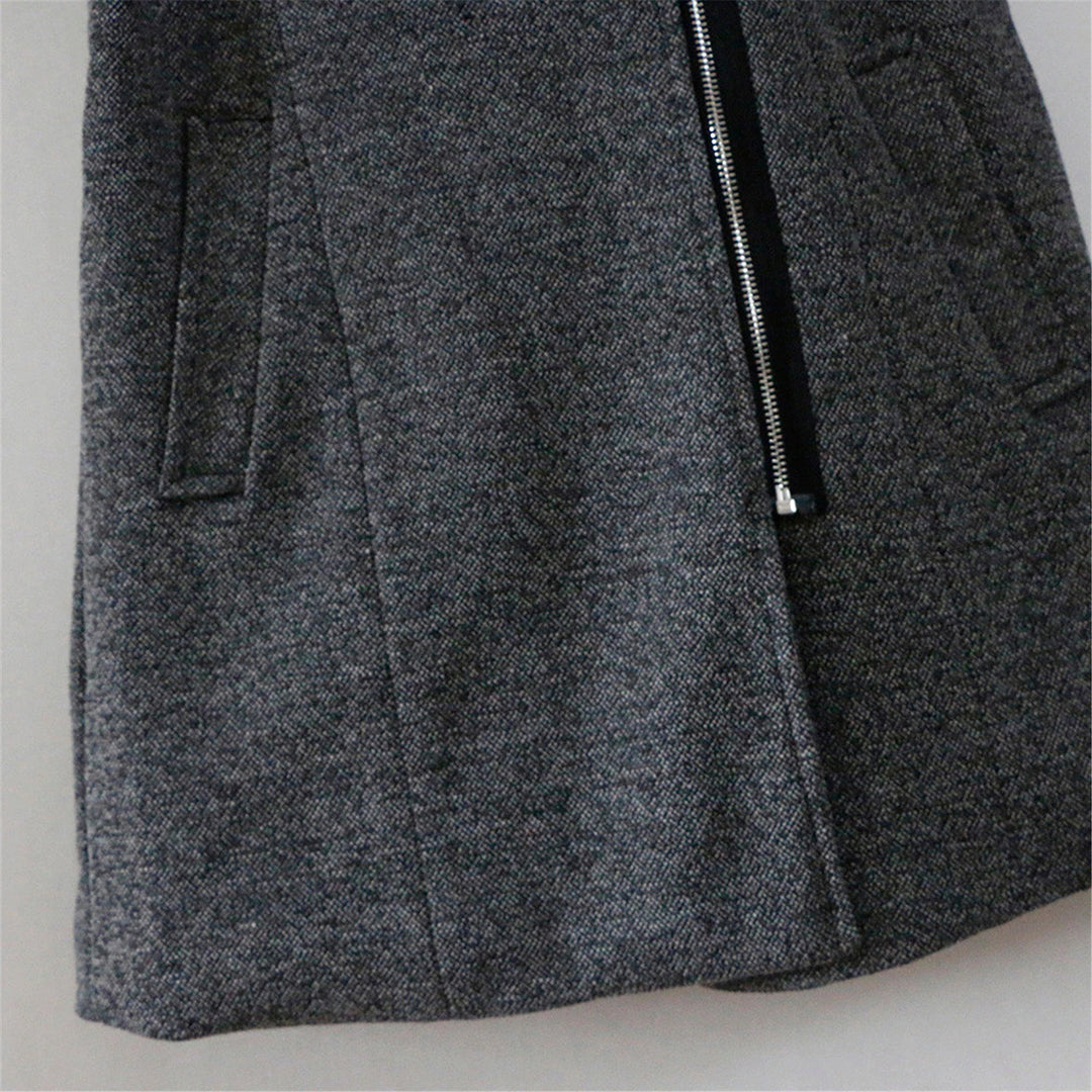 Women's Hooded Winter Coat with Asymmetric Zip