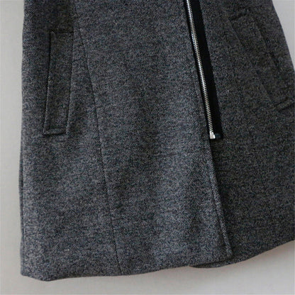 Women's Hooded Winter Coat with Asymmetric Zip