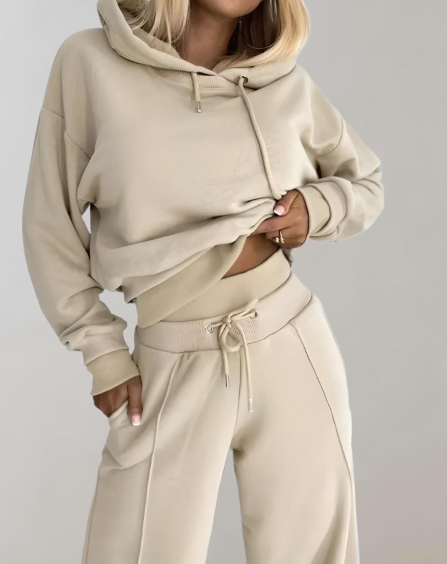 Women's Hoodie and Wide Leg Trousers Set