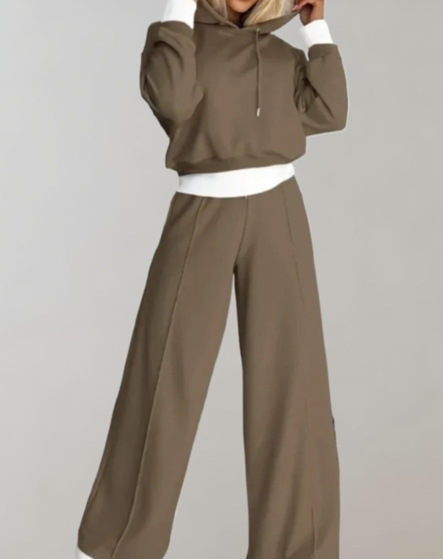 Women's Hoodie and Wide Leg Trousers Set