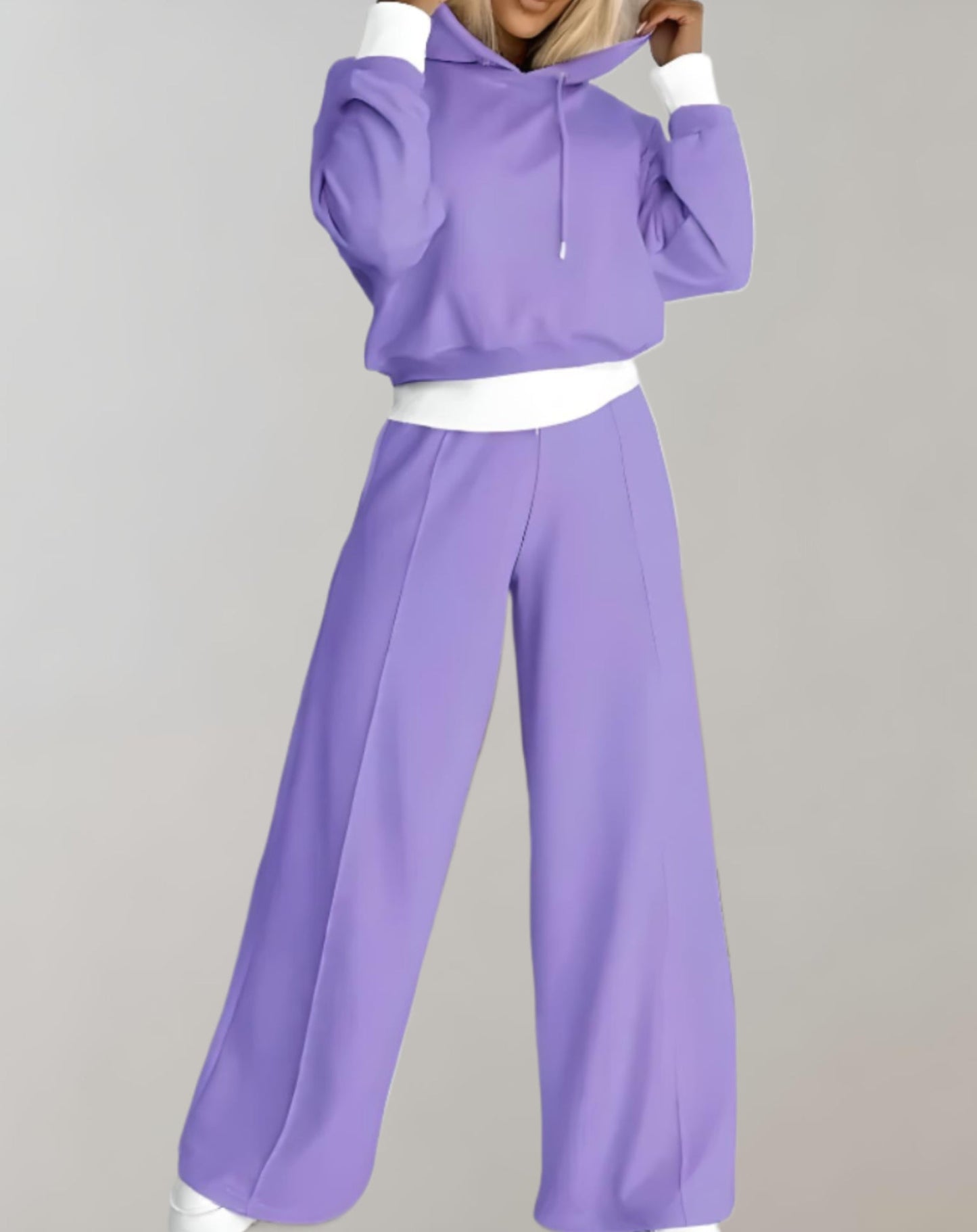 Women's Hoodie and Wide Leg Trousers Set