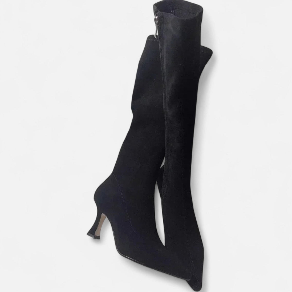 Women's Knee-High Heeled Boots Suede Look