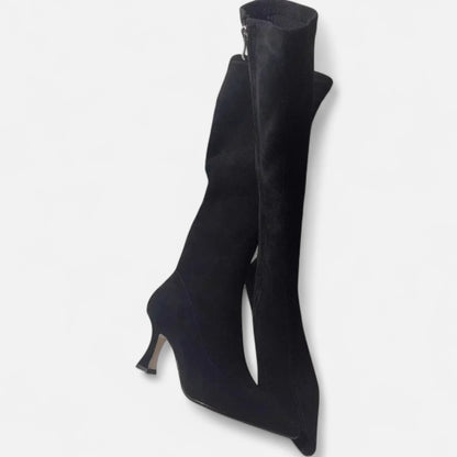 Women's Knee-High Heeled Boots Suede Look