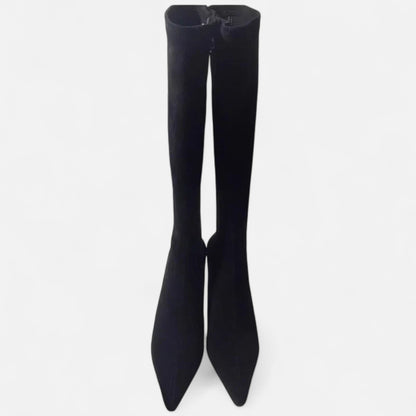 Women's Knee-High Heeled Boots Suede Look