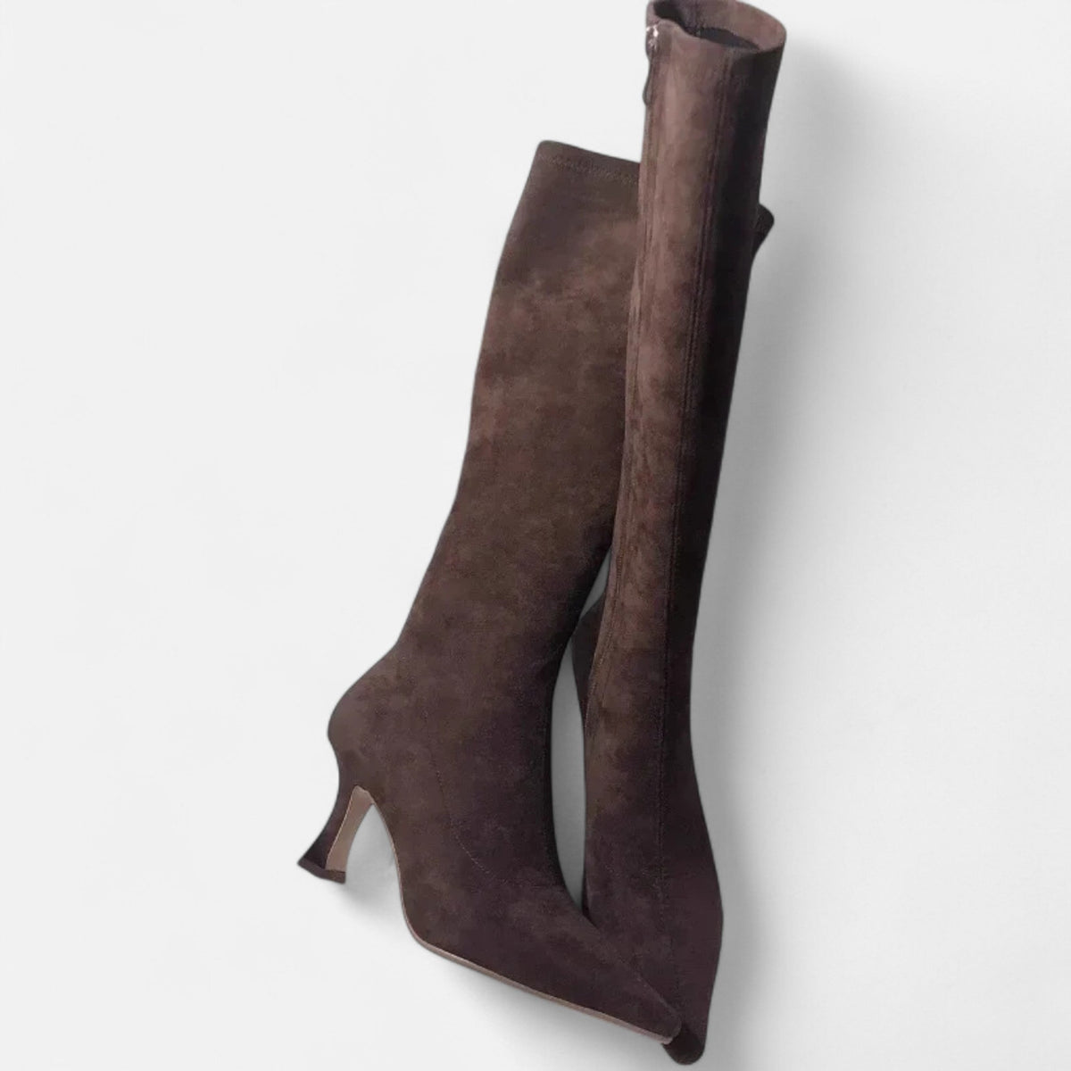 Women's Knee-High Heeled Boots Suede Look