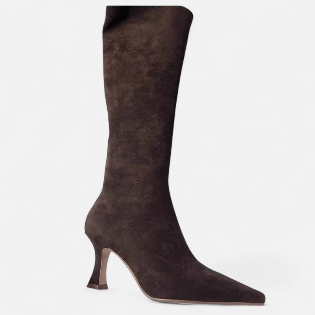 Women's Knee-High Heeled Boots Suede Look