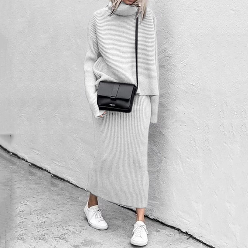 Women's Knit Top & Maxi Skirt Co-Ord Set