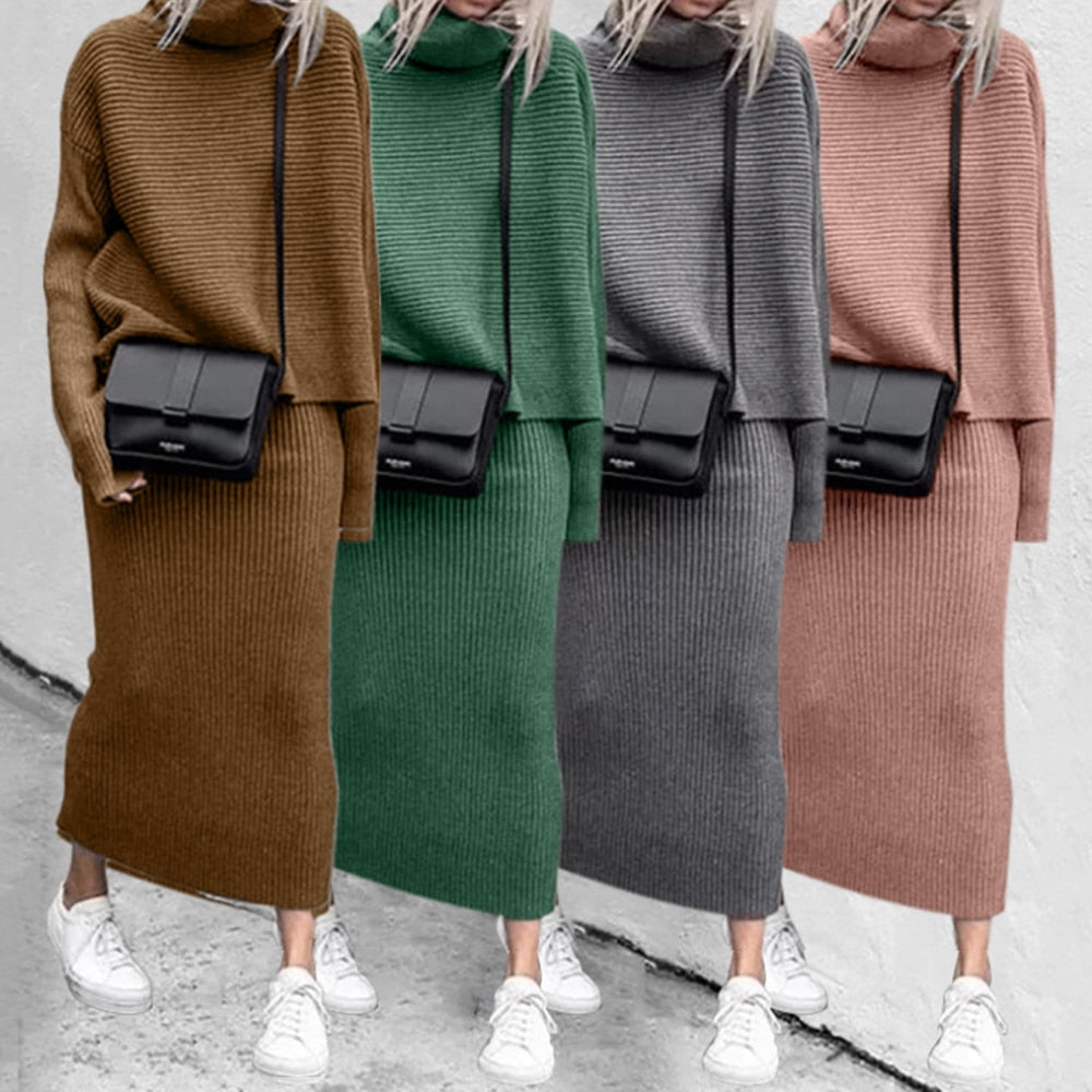 Women's Knit Top & Maxi Skirt Co-Ord Set