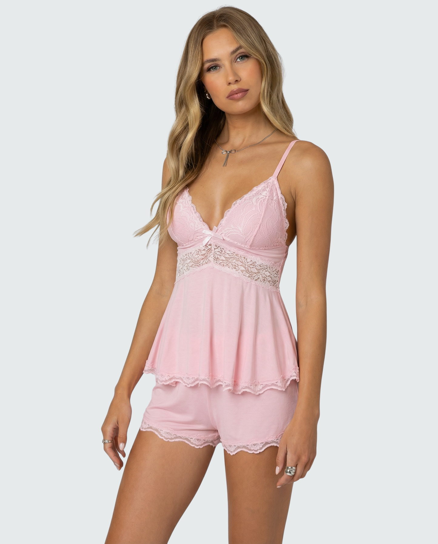 Women's Lace Cami and Shorts Set
