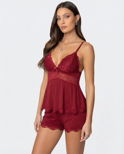 Women's Lace Cami and Shorts Set