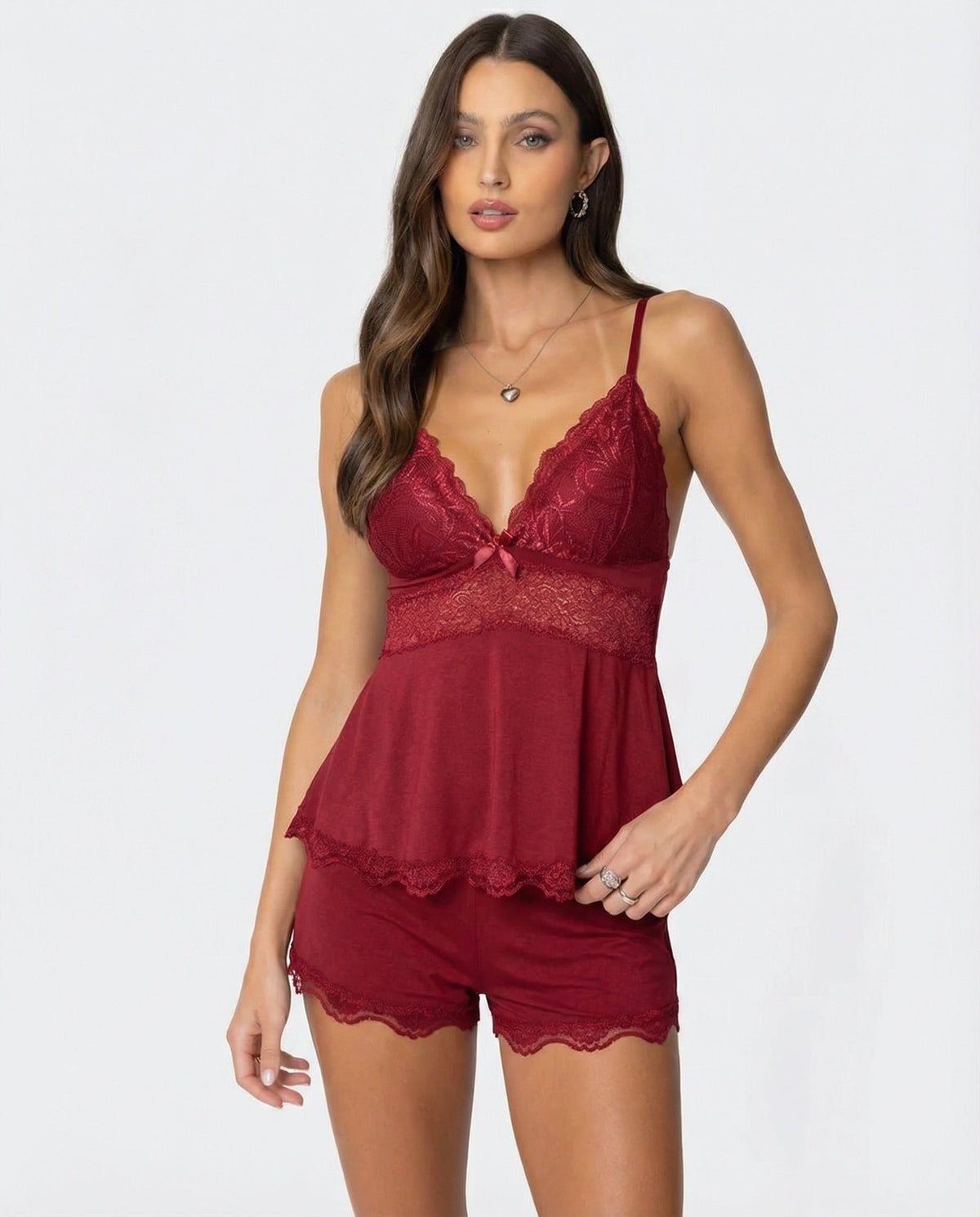 Women's Lace Cami and Shorts Set