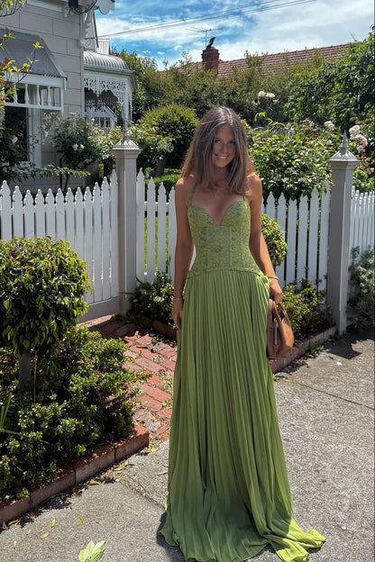 Women's Lace Corset Halter Maxi Dress