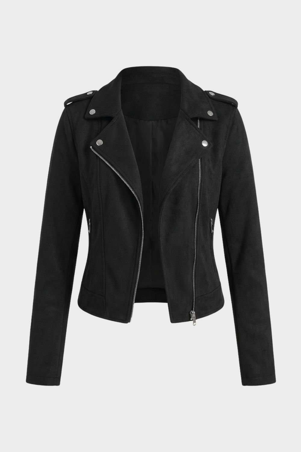 Women's Leather Look Biker Jacket