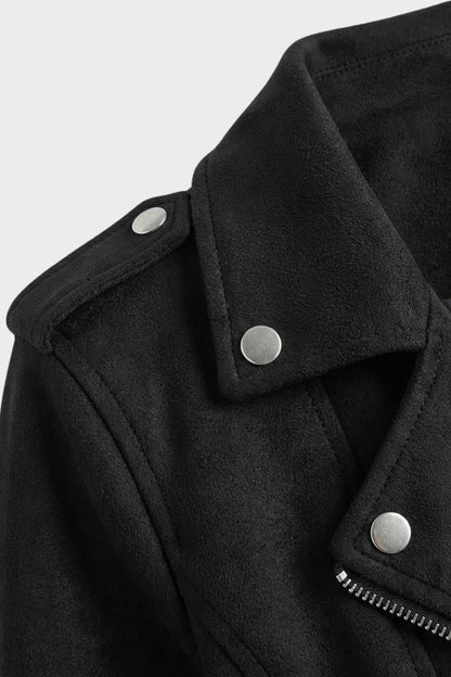 Women's Leather Look Biker Jacket
